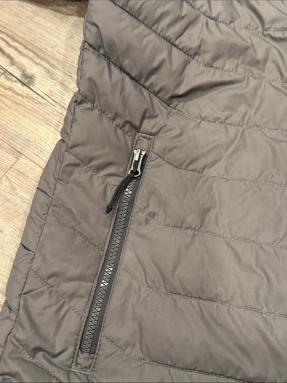 Columbia Omni-Heat Hooded Puffer Jacket Men's Size Medium Black Gray Full Zip